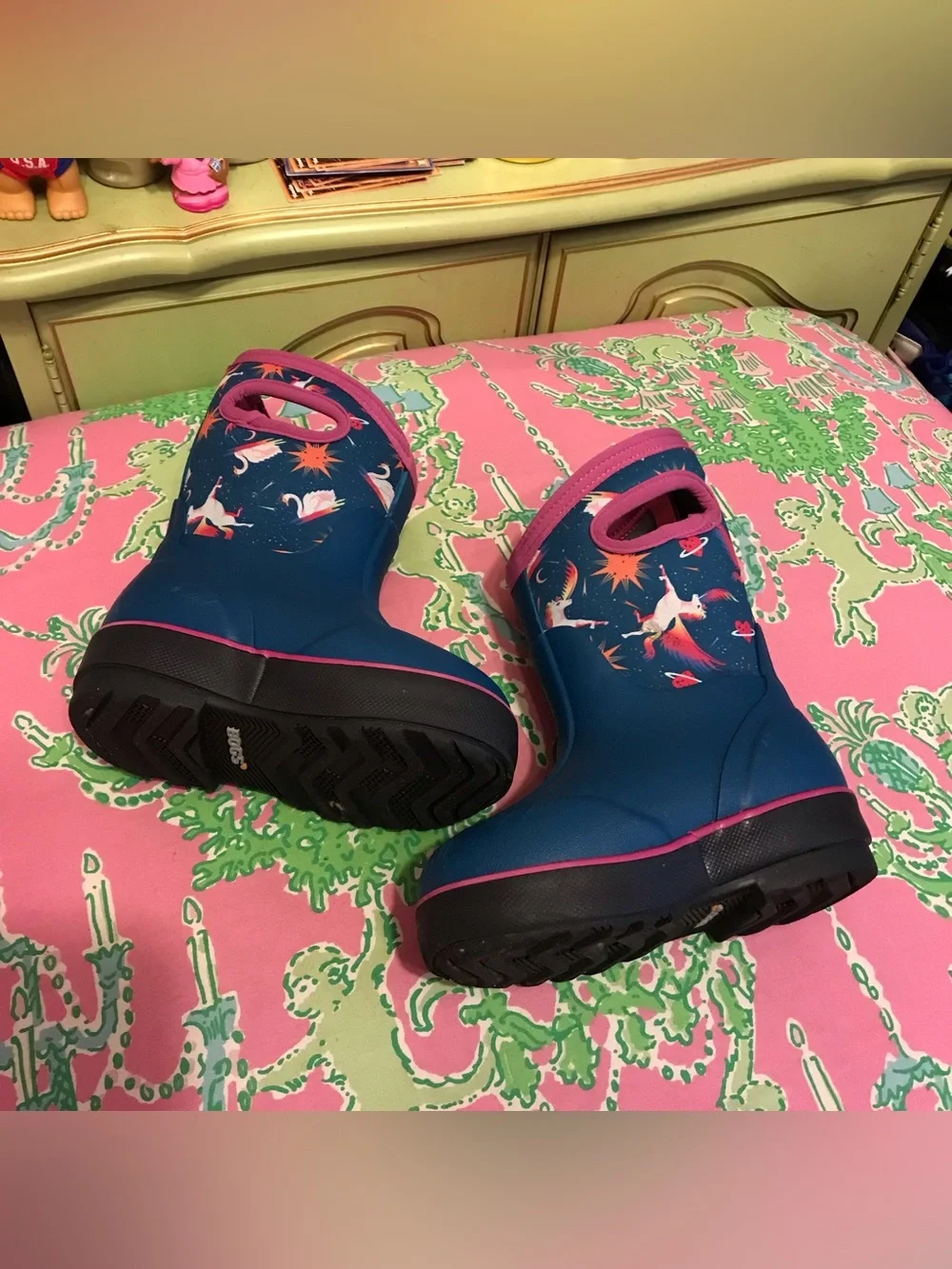 Bogs Kids Pegasus Unicorn Winter Rain Boots size 8